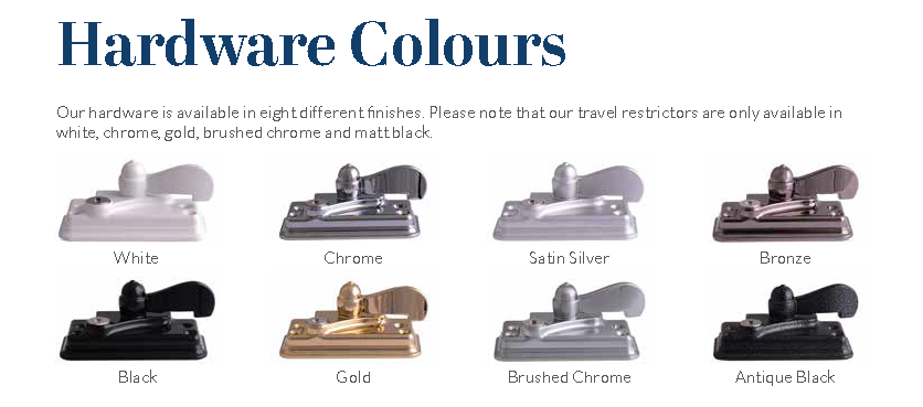 Box Sash Hardware Colours